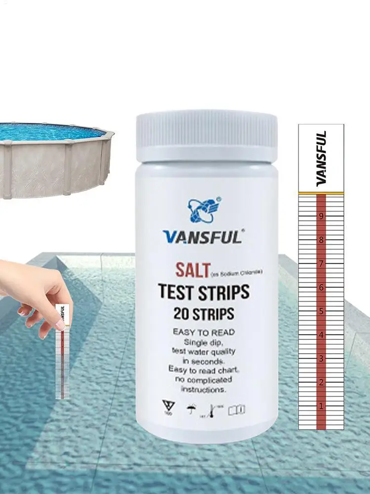 شرائط اختبار ملح حمام السباحة لحمام السباحة في المياه المالحة 10 شرائط اختبار حمام السباحة الملح لاختبار حوض الاستحمام الساخن محتوى كلوريد الصوديوم