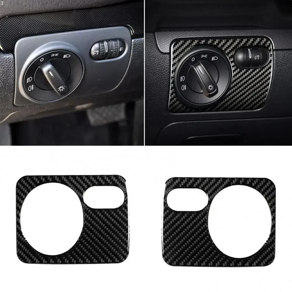 Carbon Fiber Headlight Switch Control Frame Sticker Anti-scratch Easy to Install Stickers for VW Golf 6 R MK6 Scirocco 09-16