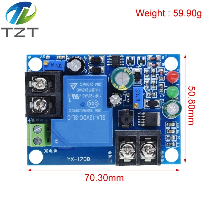 YX1708 Battery undervoltage charging control module Battery under-voltage and over-voltage 30A controller board