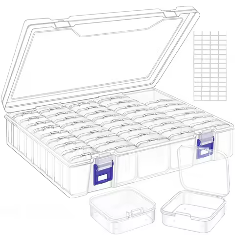 DIY Diamond Painting Embroidery Storage Box, Nail Art Jewelry Rhinestone Mosaic Storage Container, Multifunctional Storage Box