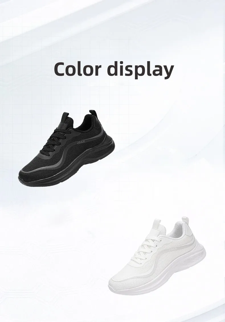 Große Herren-Sneaker in Weiß, leichte, atmungsaktive, lässige Sportschuhe, modische, flache, weiche Sohle, Walking-Trainer, Übergröße 39–48 – Detail 10