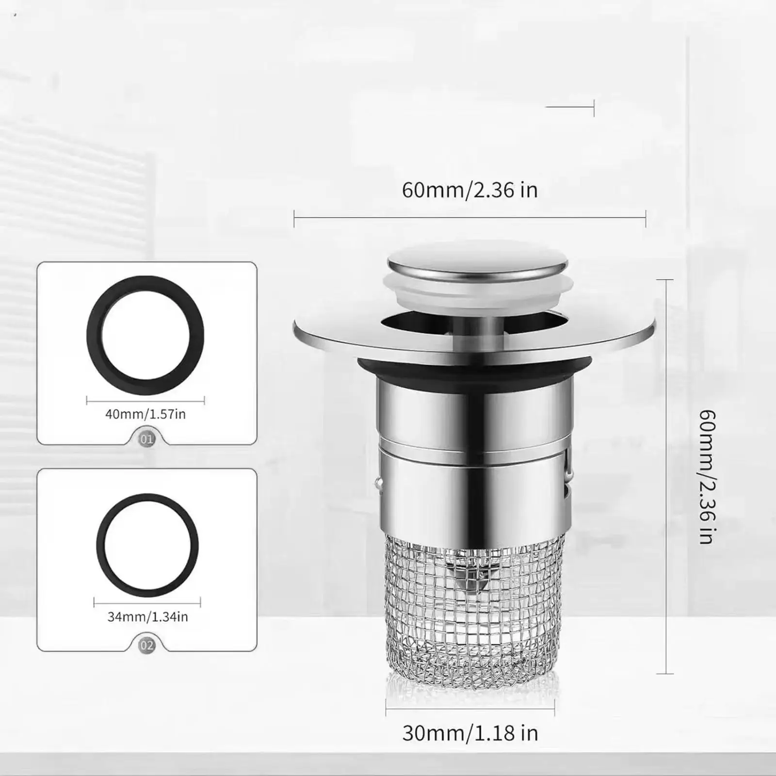 Tappo per lavabo da bagno tappo di scarico per lavello portatile per bagno, cucina, bagno