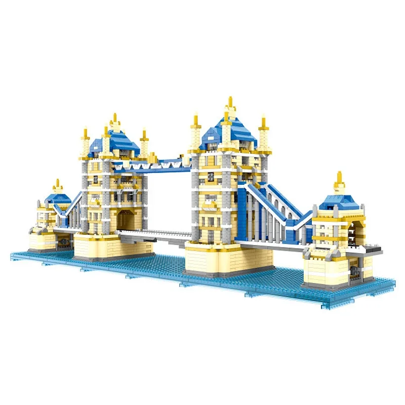 PZX9919 Architettura mondiale Il ponte della torre di Londra Mattoni Modello 3D Fai da te Mini blocchi di diamanti Giocattoli per regali per bambini