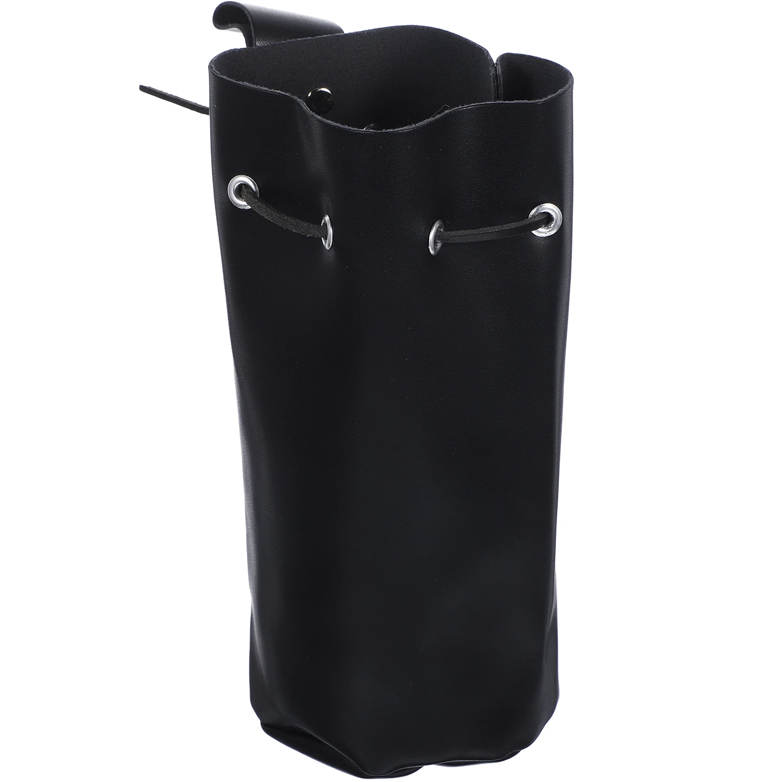 

Medieval Cosplay Drawstring Waist Bag PU Retro Pouch Accessories Black Smooth Durable Matching Clothing Stage Plays