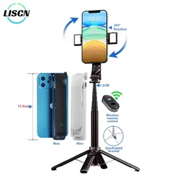 LISCN Mini Selfie Stick 360 Rotation & Portable Foldable Tripod Smart Flexible Selfie Stick with Bluetooth Remote Control
