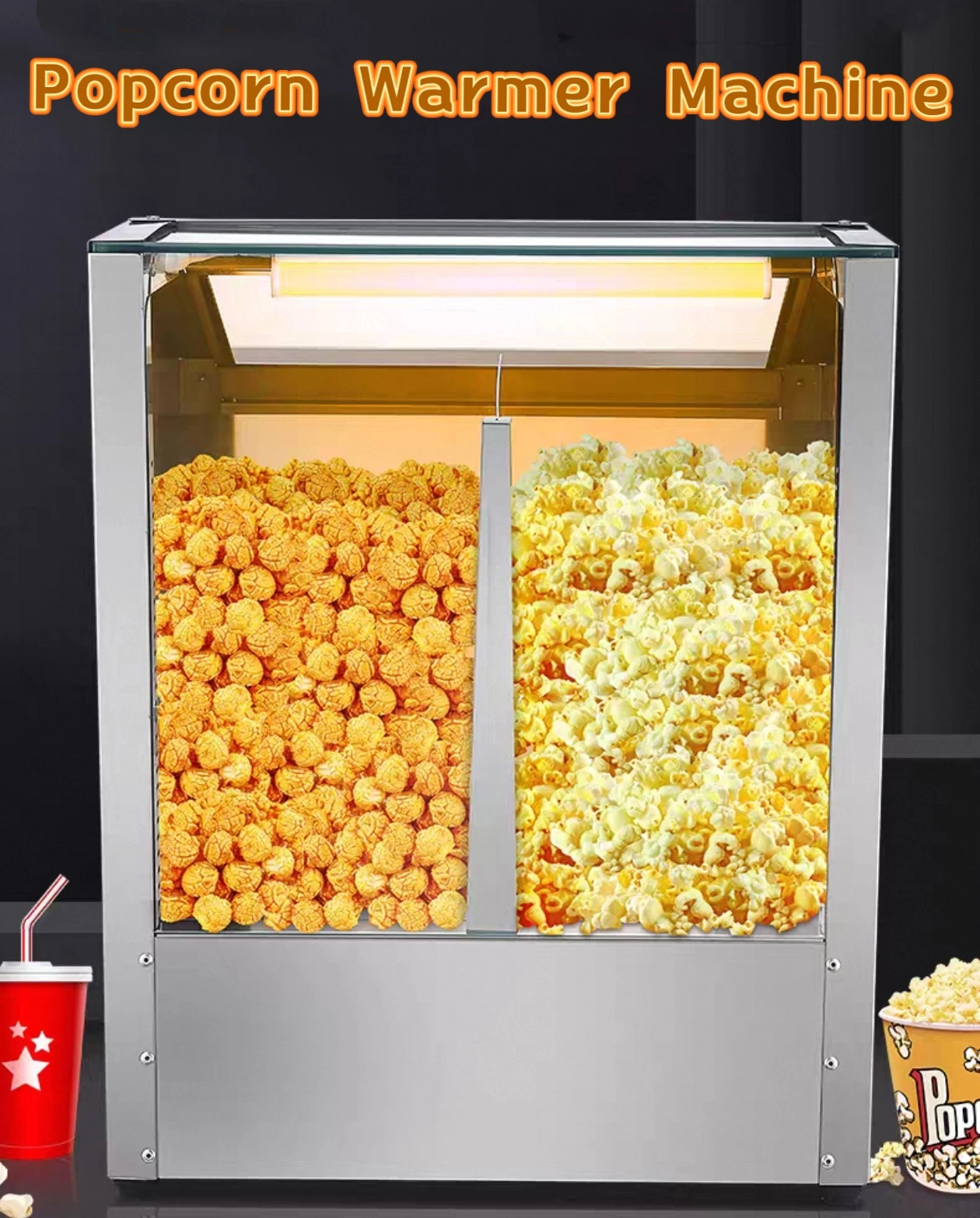 

Commercial Nacho Chip Warmer Machine Deflection Board Stainless Steel for Nacho Chips Popcorn Potato Chips Constant Temperature