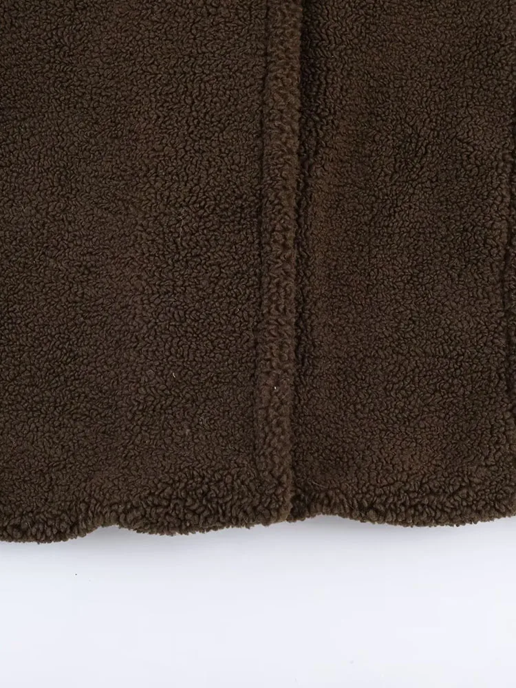 2025 Women Winter Fleece Wool Blends Coats Fashion Solid Loose Single Breasted Female Elegant Street Outerwear Clothing