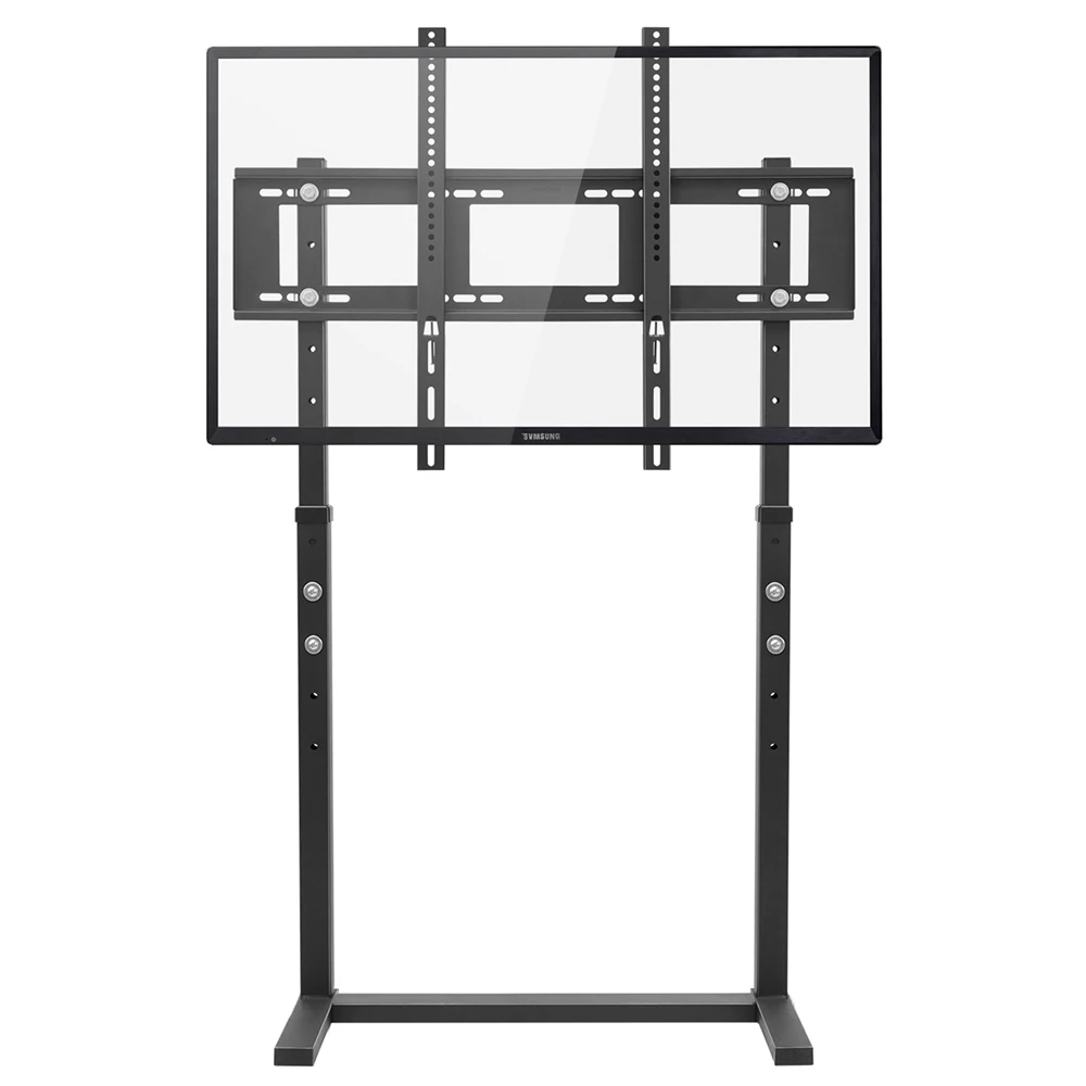 unho Against The Wall TV Stand Floor FreeStanding Mount Stand with Height Adjustable Bracket for TV Compatible with 32-85 inch