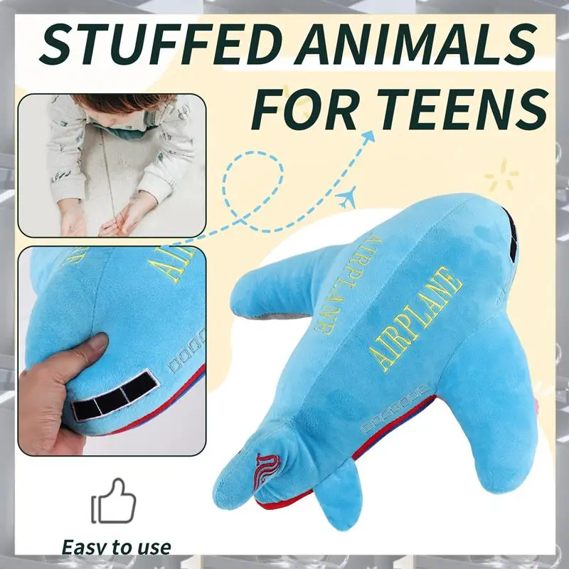 A84F-New 40Cm Large Size Simulation Airplane Plush Toys Kids Sleeping Back Cushion Soft Aircraft Stuffed Pillow Dolls
