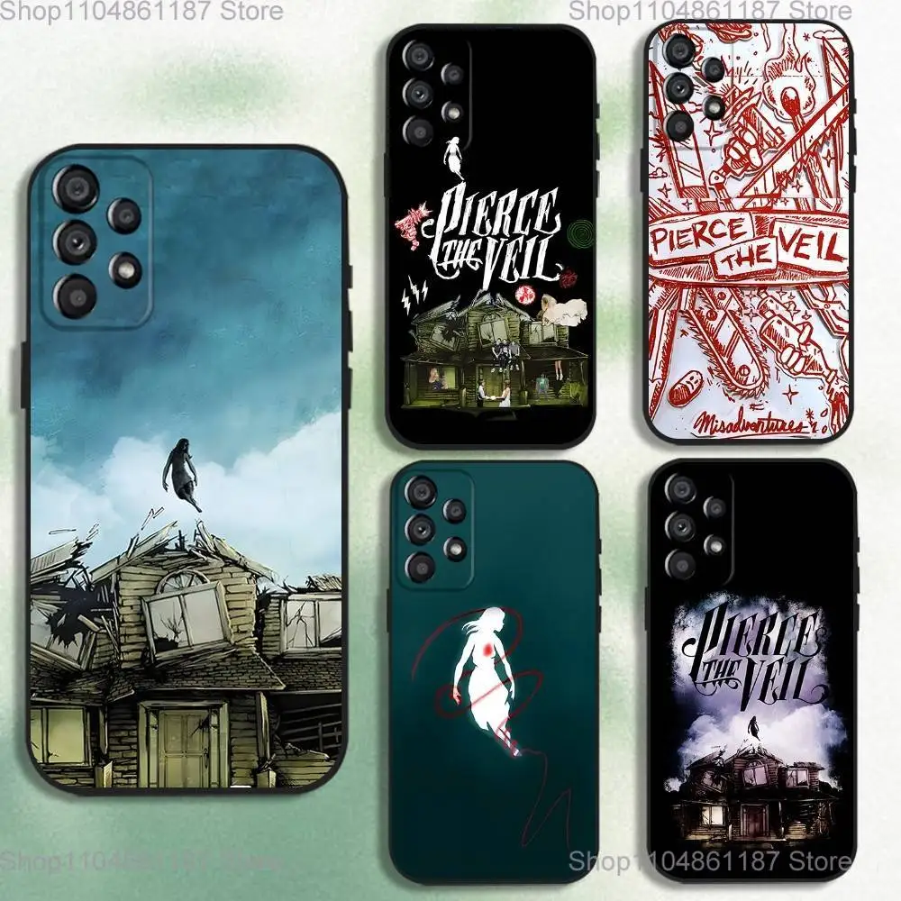 

P-Pierce The Veil Band Phone Case For Samsung Galaxy A20,A21s,A22,A31,A32,A52,A53,A72,73,A80 Soft Black Cover
