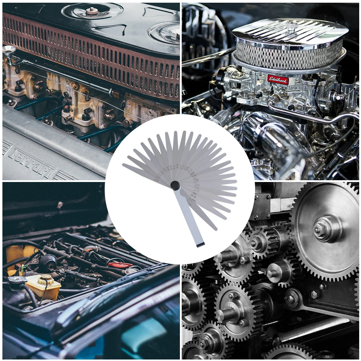 1 set di spessimetri in acciaio inossidabile per la misurazione dello spessore per il rilevamento degli spazi, scala durevole per uso meccanico e automobilistico