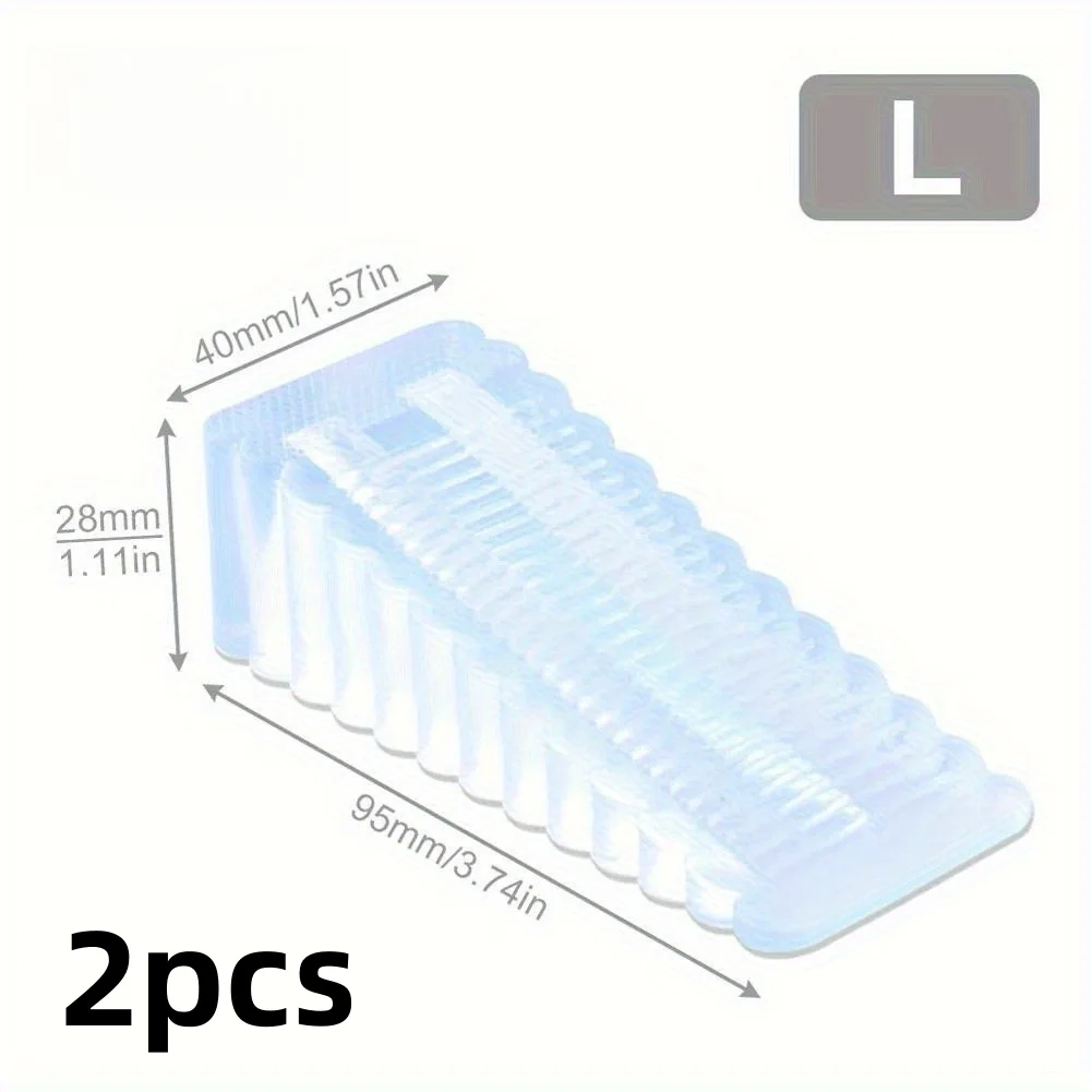 2 Stück Transparente Gummi-Türstopper, Rutschfeste Keilförmige Hardware, Stoßfester Türstopper/Türstopper für die Türoberseite
