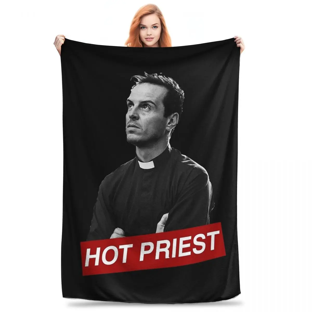 Hot Priest Amen Blanket Fleece Multi-function Sofa Throw Blankets For Home Bedroom Outdoor Throws Bedspread Quilt