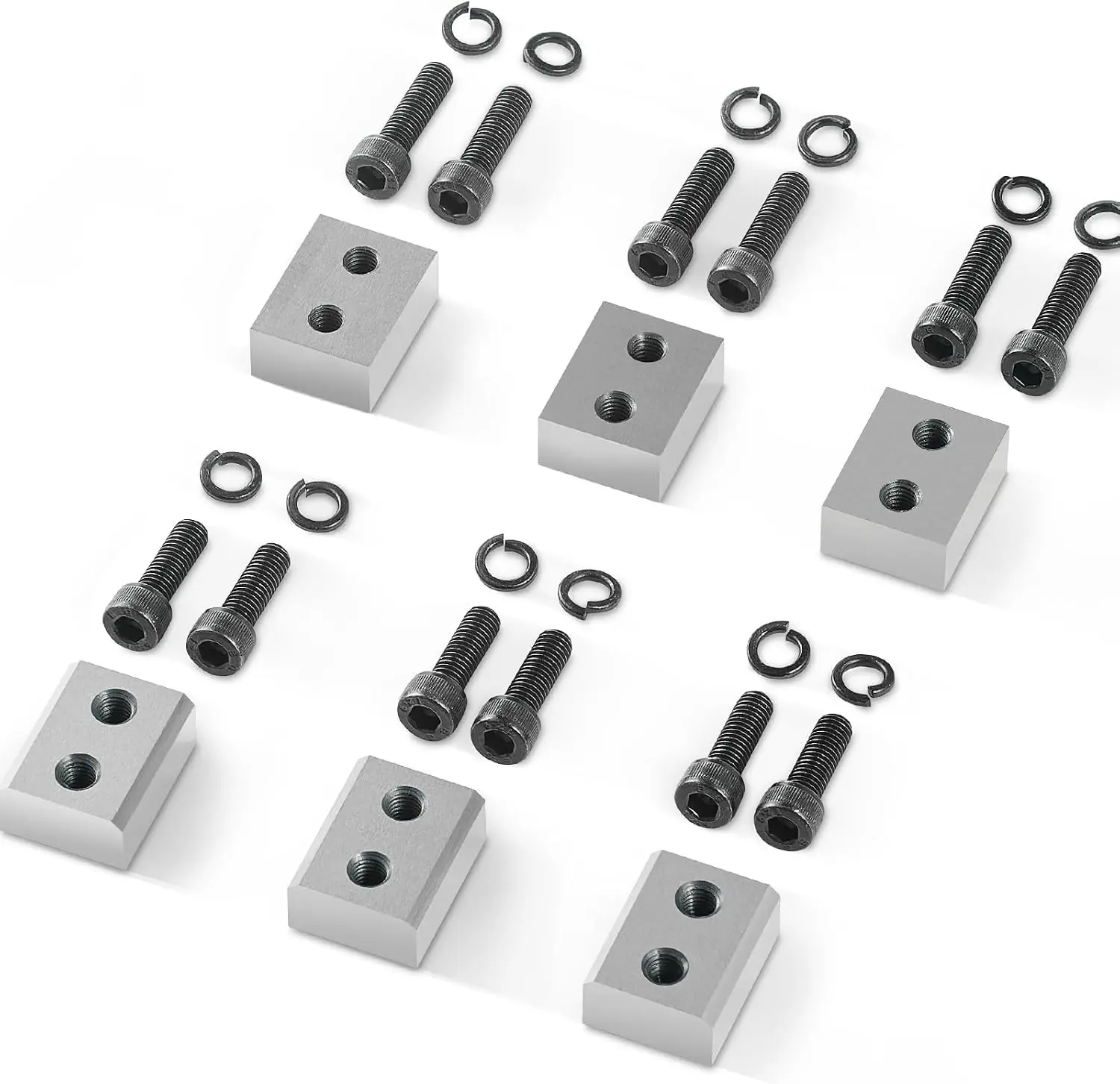 Electric Rebar Cutter Replacement Blades 6 PCS 25mm(1 Inch) - HRC58-60 Hard Jaw Blades with 12 Hex Screws & Spring Washers, Fit