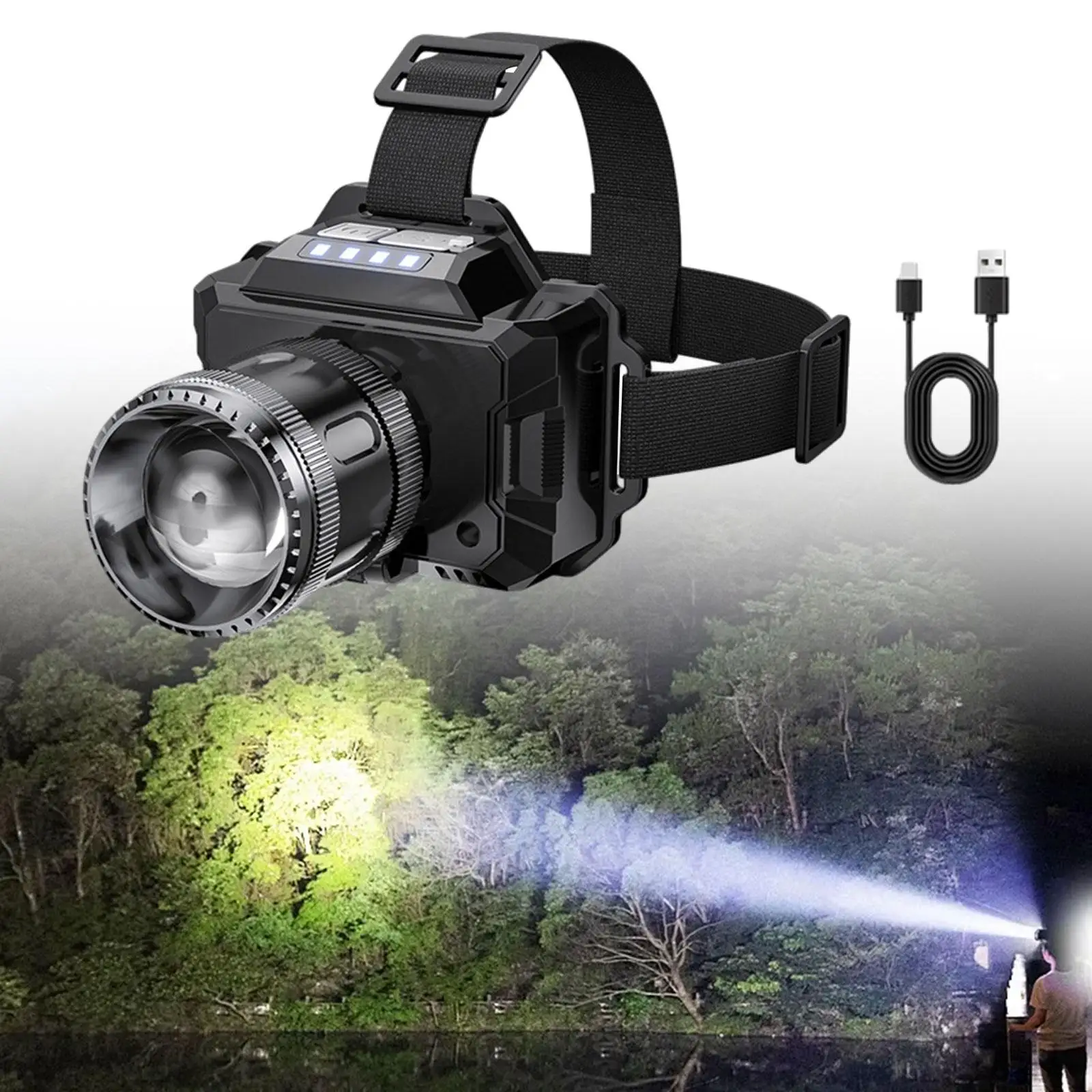 

Outdoor Head Light Multifunctional Professional Lightweight Adjustable Angle Head Torch for Running Hiking Backpacking
