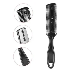 1pc Hair Cutting Comb Hair Brushes with Razor Blades Hair Trimmer Cutting Thinning Tool Professional Styling Barber Cutter