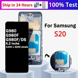 Test al 100% per Samsung S20 G980 Display LCD Digitizer assembly per Samsung S20 4G G980F/DS Touch Screen di ricambio