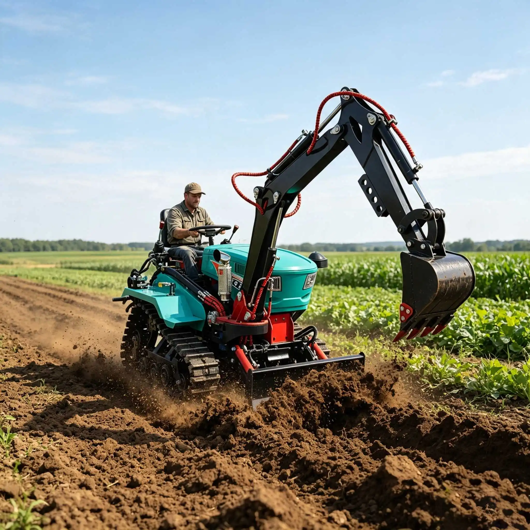 Hot Selling Mini Crawler Tractor Free Shipping, Crawler Tractor With Excavator For Paddy Field Improvement And Drainage Ditch Di