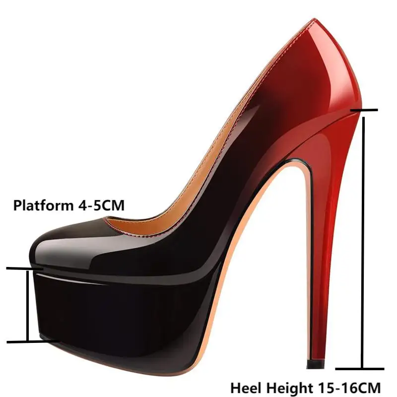 onlymaker Women Gradient Platform Round Toe Comfortable Super High Heel Stiletto Slip On Fashion Sexy With Dress Party Pumps