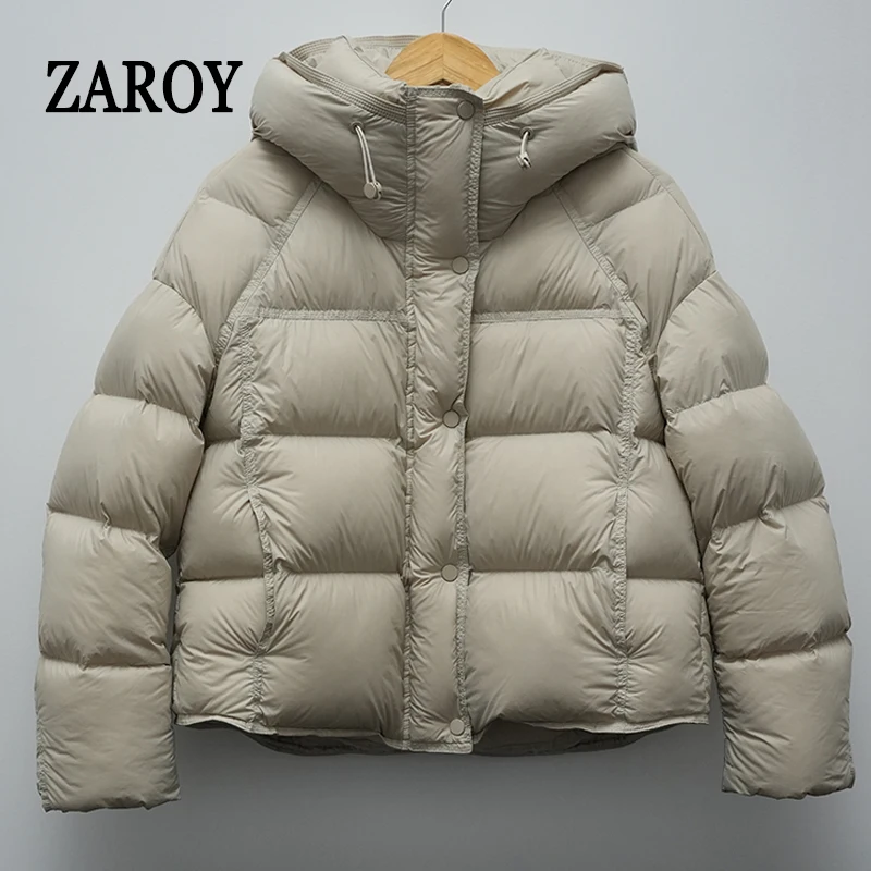 ZAROY Women Winter Jacket Thicken Warm Hooded Cotton Parkas Korea Solid Versatile Casual Short Coat Snow Outerwear куртка зимняя