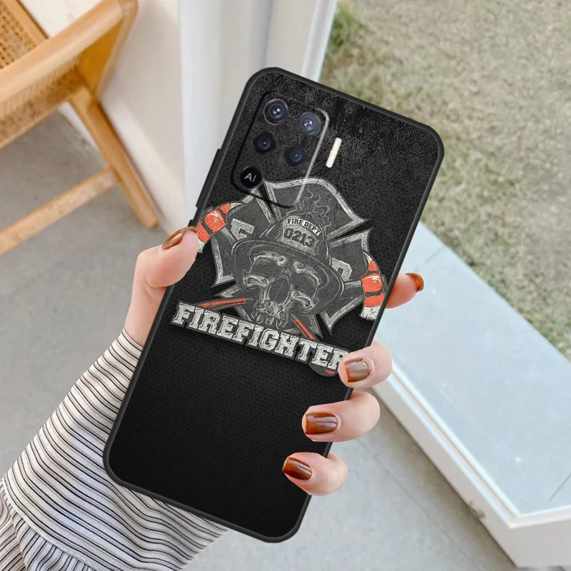 Firefighter Heroes Case For OPPO A17 A57 A77 A16 A76 A96 A52 A72 A91 A93 A5 A9 A15 A53S A54S A74 A94 A78 Cover