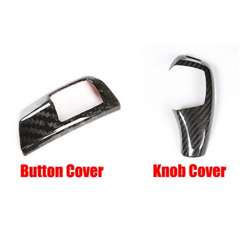 2 Pieces Carbon Fiber Car Gearshift Unlock Button Cover Stickers Car Part For BMW X3 X4 X5 X6 F20 F22 F30 F32