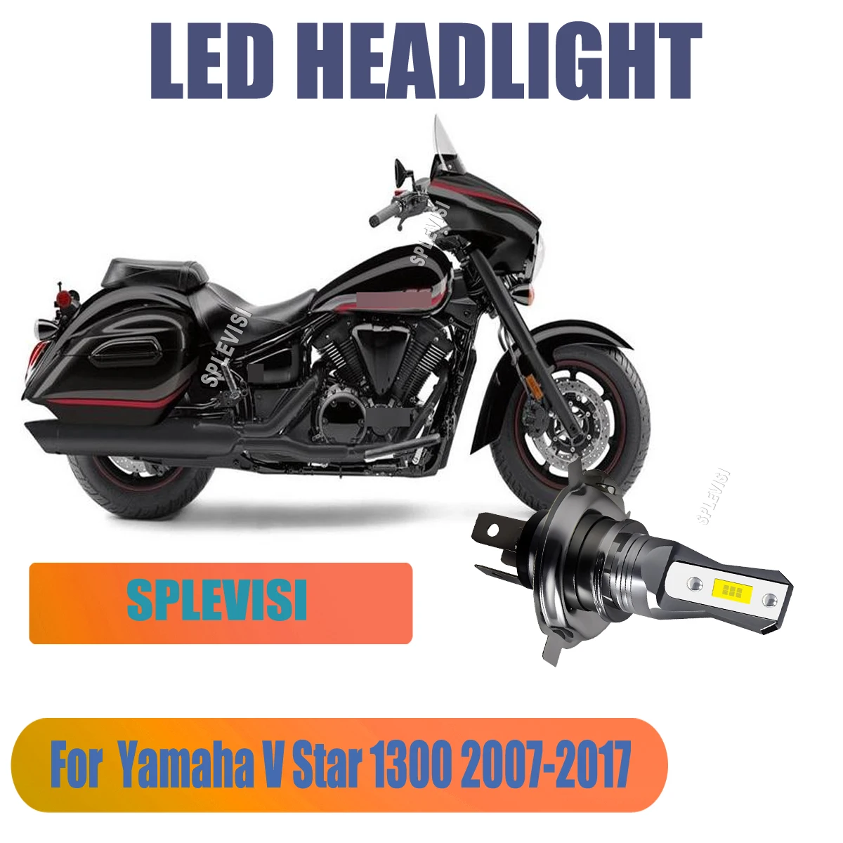

H4 9003 LED White Motorcycle Headlight Bulb IP67 Waterproof Dustproof For Yamaha V Star 1300 2007 2008 2009 2010 2011 2012-2017