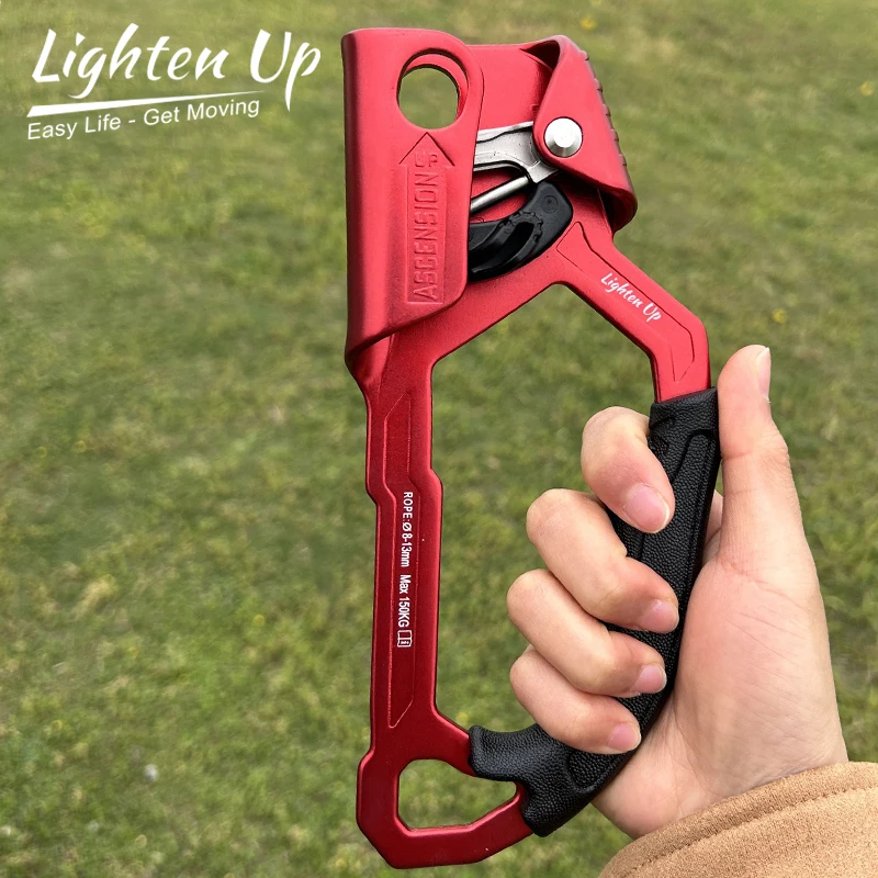 LightenUP Outdoor Rock Climbing Hand Ascender Ascend Device Mountaineer Handle Ascender Left Hand Right Hand Climbing Rope Tools