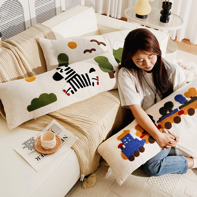 90x35/45x45/cmBig LongDogThrowpillow Cover Living Room Sofa Cushion Cover Extended Dopamine Car Bay Windowdecorationpillowcasee