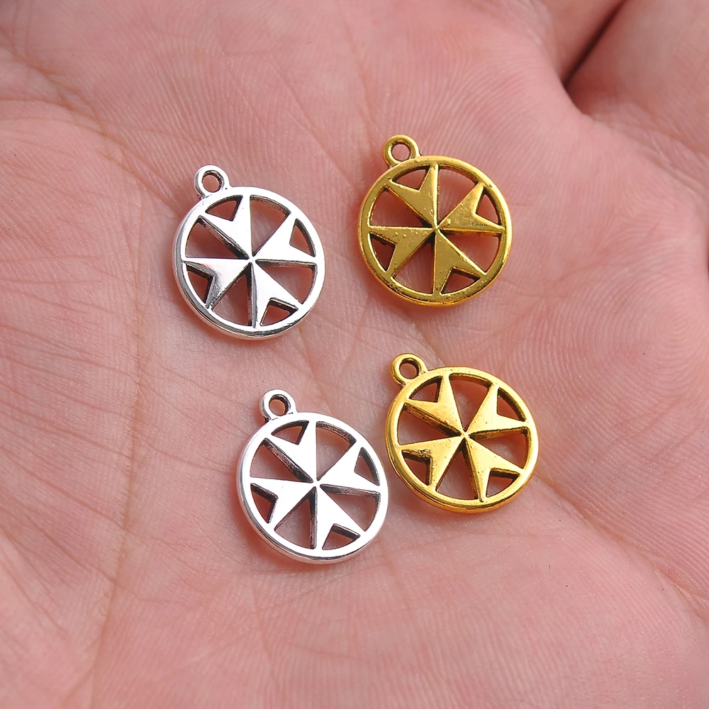 20-Piece Set of Hollow Hexagram Round Pendants, Available in Two Colors, Star-Shaped Mini Pendants, Suitable for DIY Bracelets, Necklaces, and Earrings, Simple Geometric Handmade Beaded Jewelry Accessories - view 6