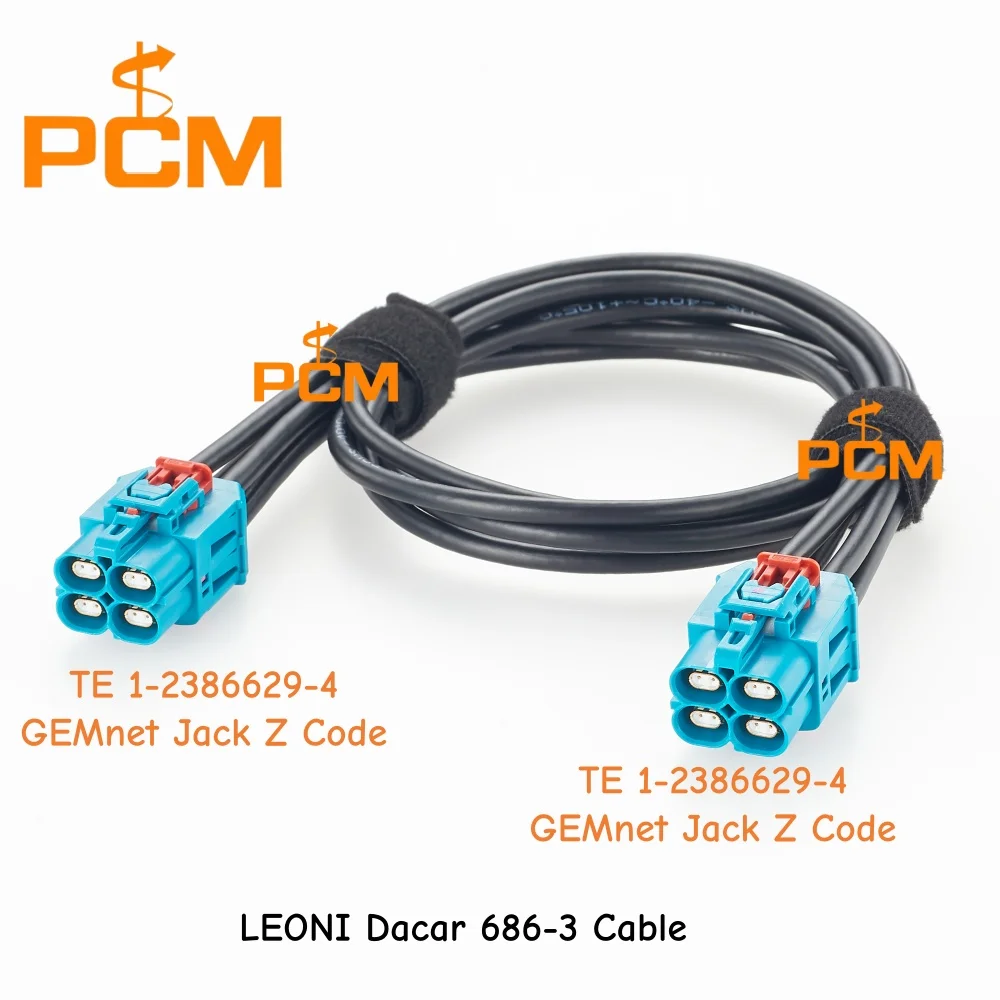 GEMnet Automotive Ethernet Cable TE 1-2386629-4 Z Code Jack to Dual 1-2386629-4 Jack for ADAS ECU Camera Radar Systems