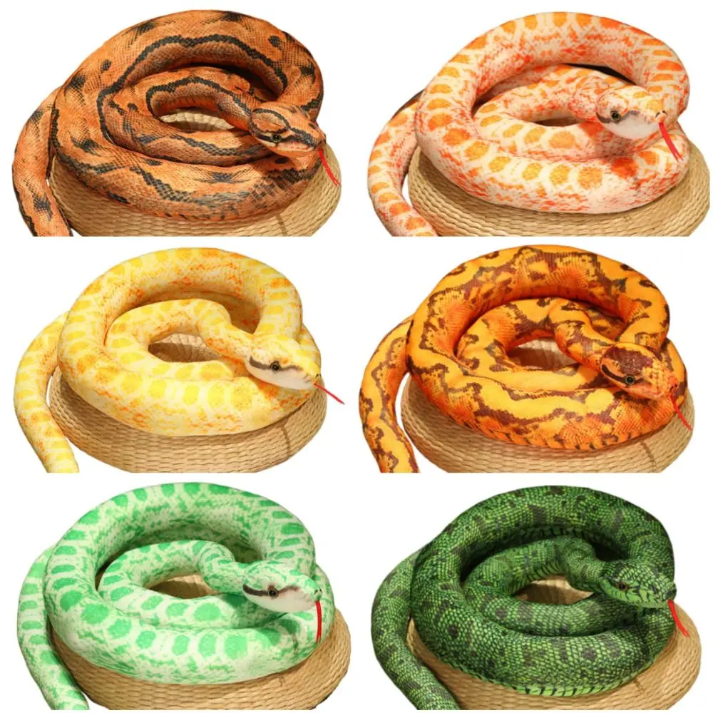 Pluszowa zabawka w kształcie pitona o długości 160 cm, miękka, kreskówkowa, długa pluszowa zabawka w kształcie węża, kreatywna, realistyczna maskotka, prezent urodzinowy.