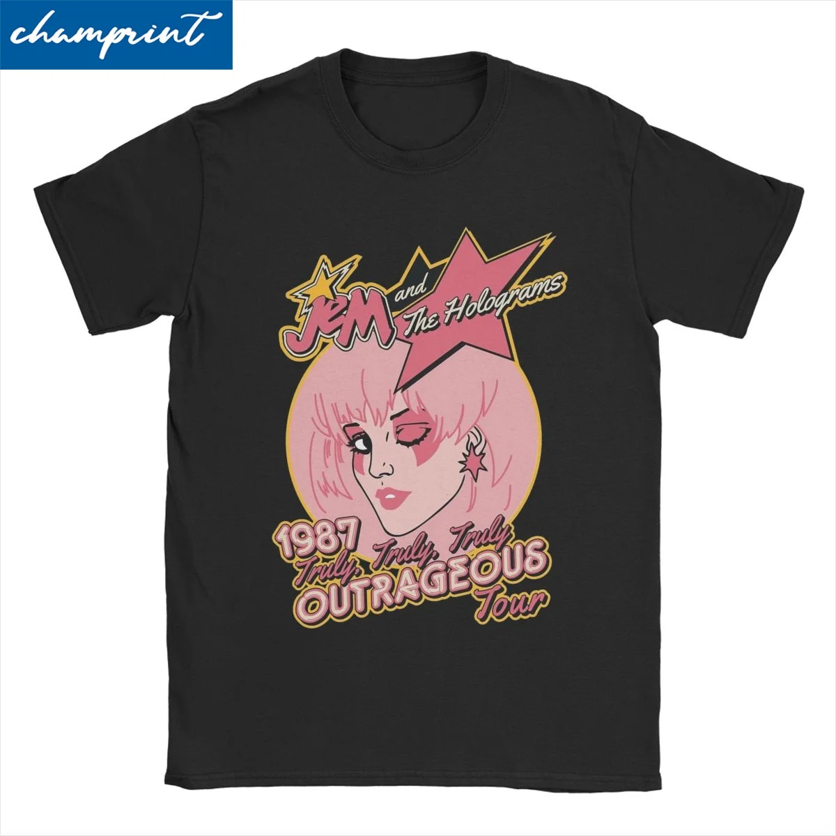 Men Women's T-Shirts Tour 90s Anime 100% Cotton Tee Shirt Short Sleeve Jem And The Holograms T Shirts Crew Neck Clothes