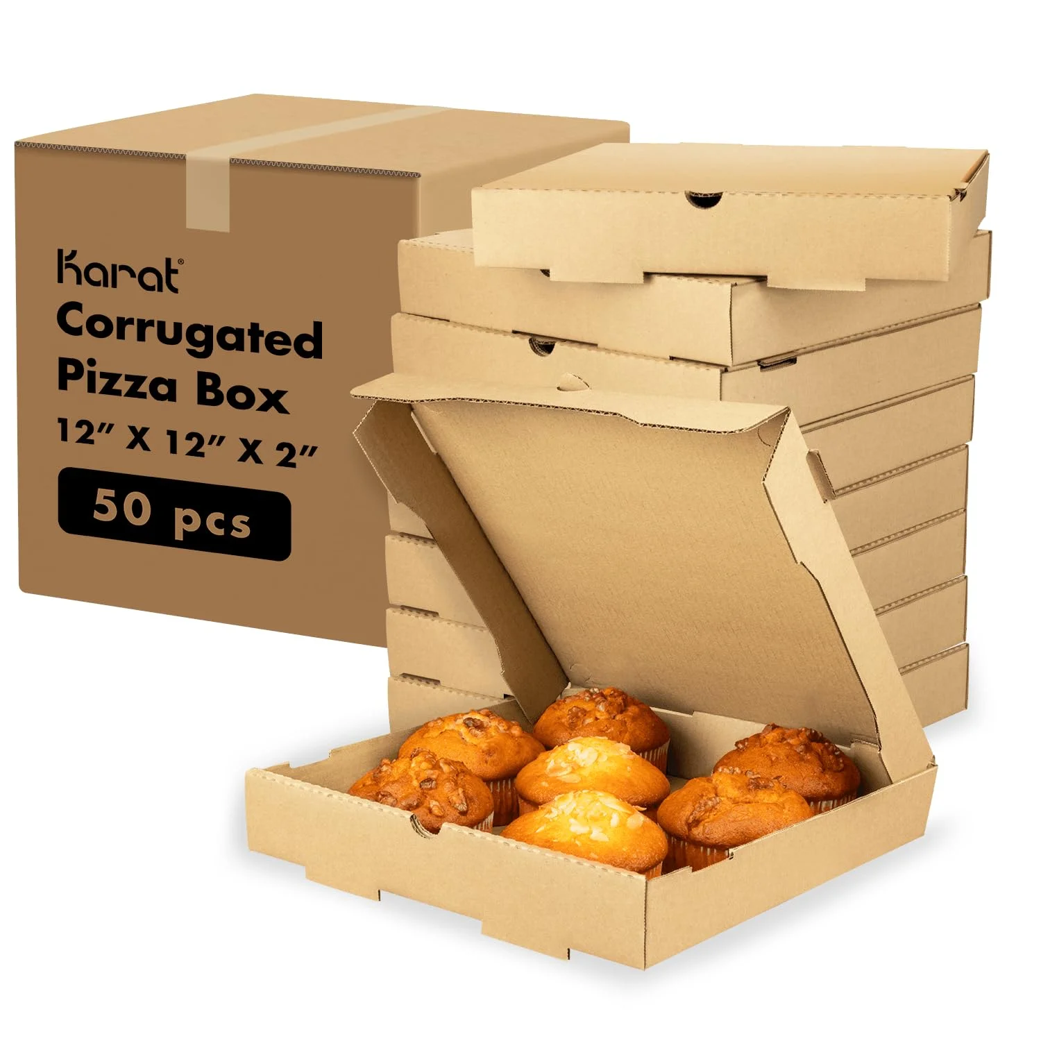 Minimum Order 500pcs Customizable Sizes Pizza Box Custom Design Cardboard Material Heat Retention for Takeout and Delivery 