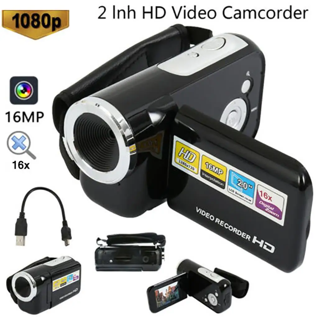 

New 2 Inch Screen 16 Million Pixel Digital Video Camera 1080p HD Camcorder Digital Camera Mini DV Camera Camcorders HD Recorder