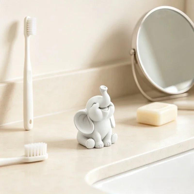3D Printed Matte Cute Elephant Sculpture Mini Desktop Decoration Home Study Atmosphere Decoration Bedroom Makeup Desk Decoration