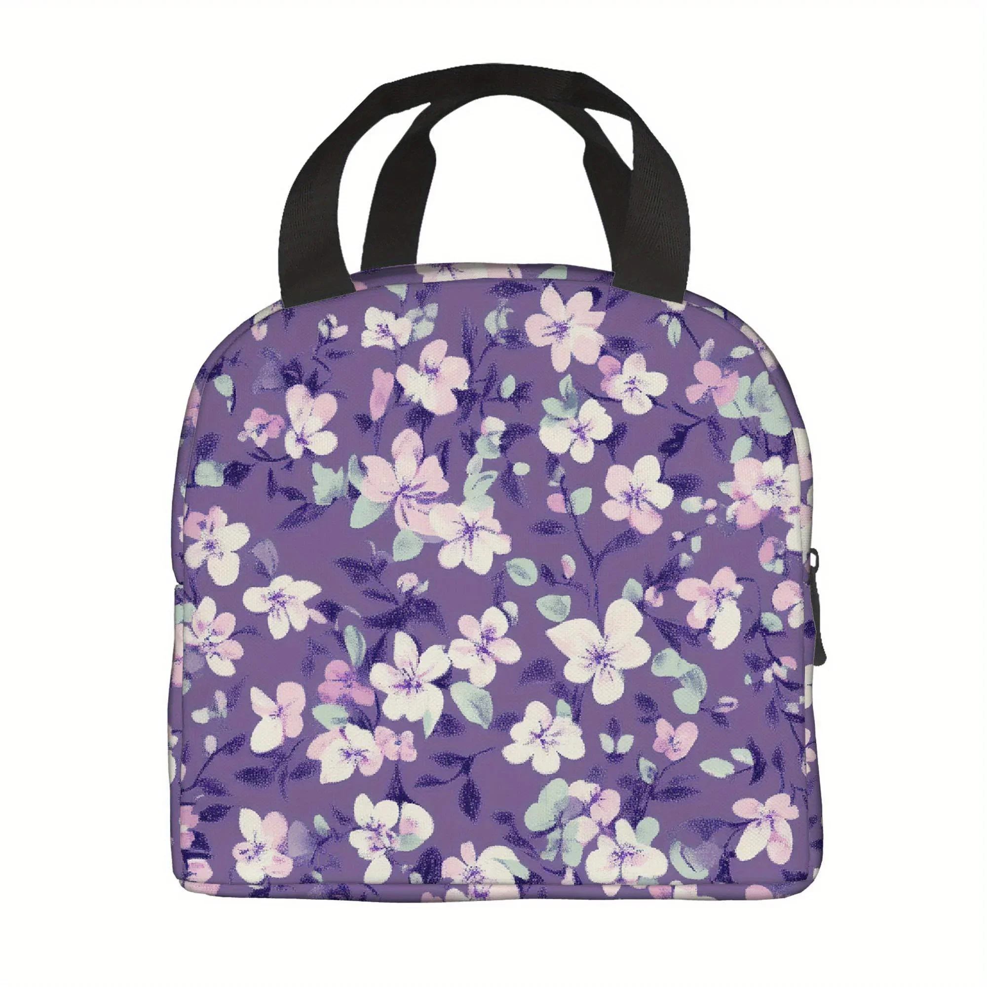 bolsa-termica-para-almoco-com-estampa-floral-em-tons-de-roxo-reutilizavel-com-isolamento-termico-ideal-para-o-escritorio-escola-piqueniques-e-viagens-modelo-unissex