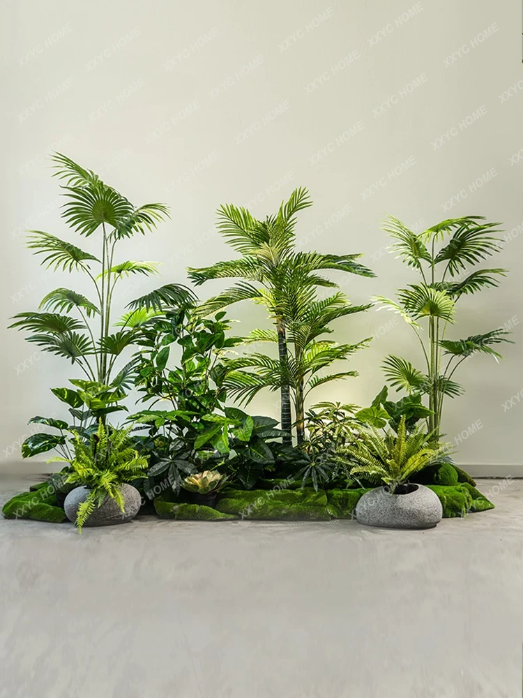 

Greenery Fake Trees Potted Staircase Corner Landscape Combined Decoration