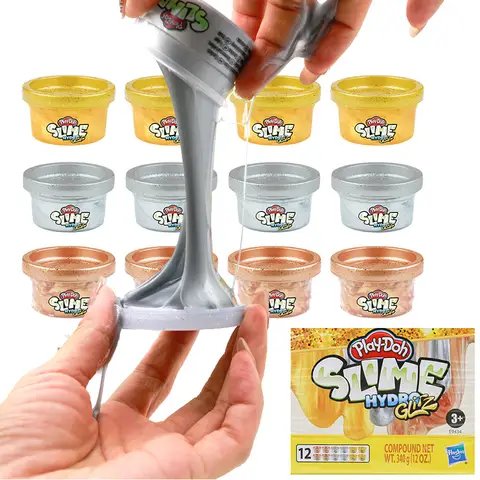 Hasbro Play-Doh Slime Hydro Glitz Kids Safe Stretchy Slime Toy DIY Craft Stress Relief Squishy Toy Collection Birthday Gifts