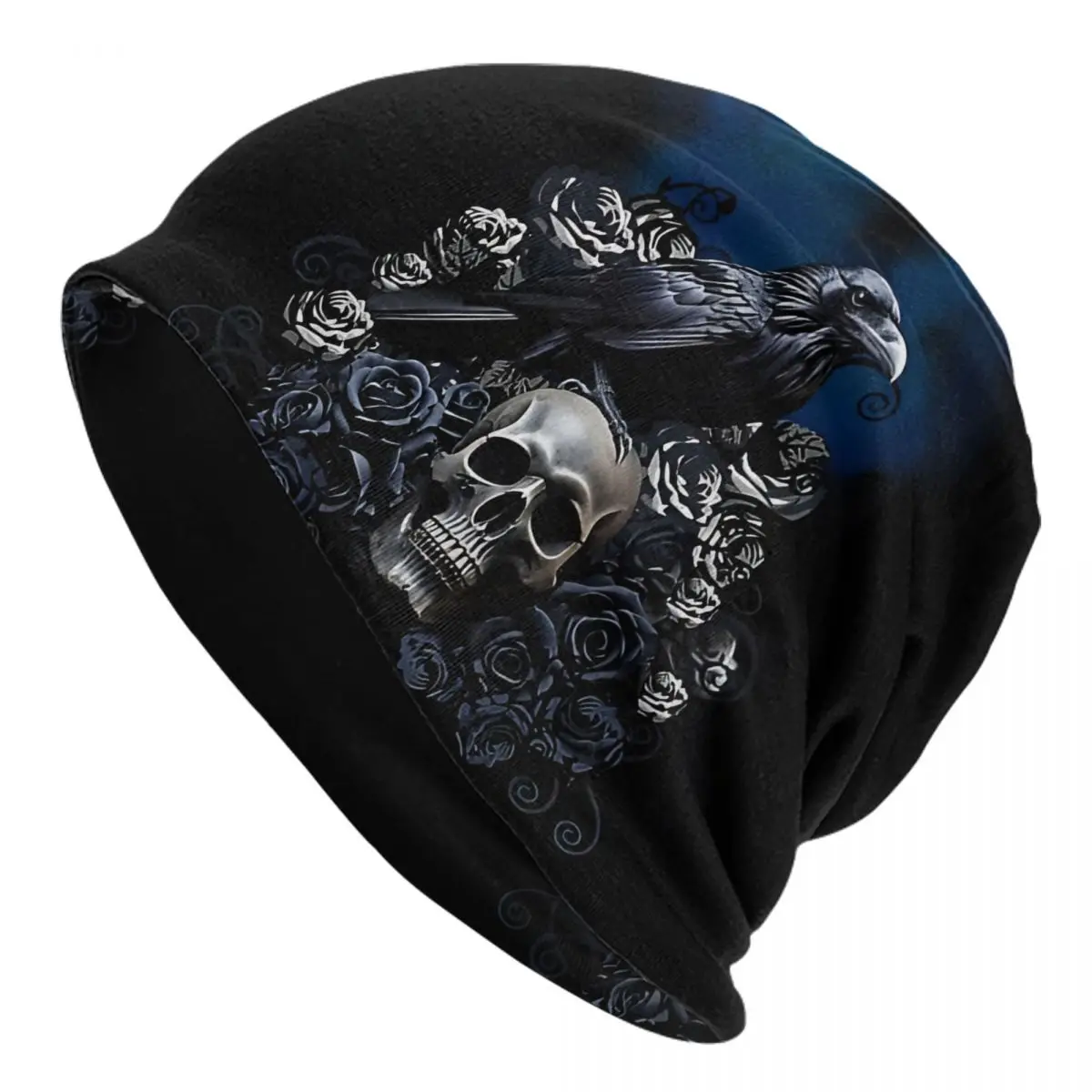 Southern Gothic Raven Skull Unisex Bonnet Thin Cycling Hats Double Layer Hat Breathable Caps