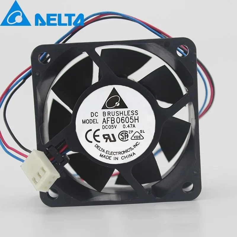 1 pces afb0605h-r00 5v 0.47a 60mm 6025 3p ventilador de refrigeração axial para delta