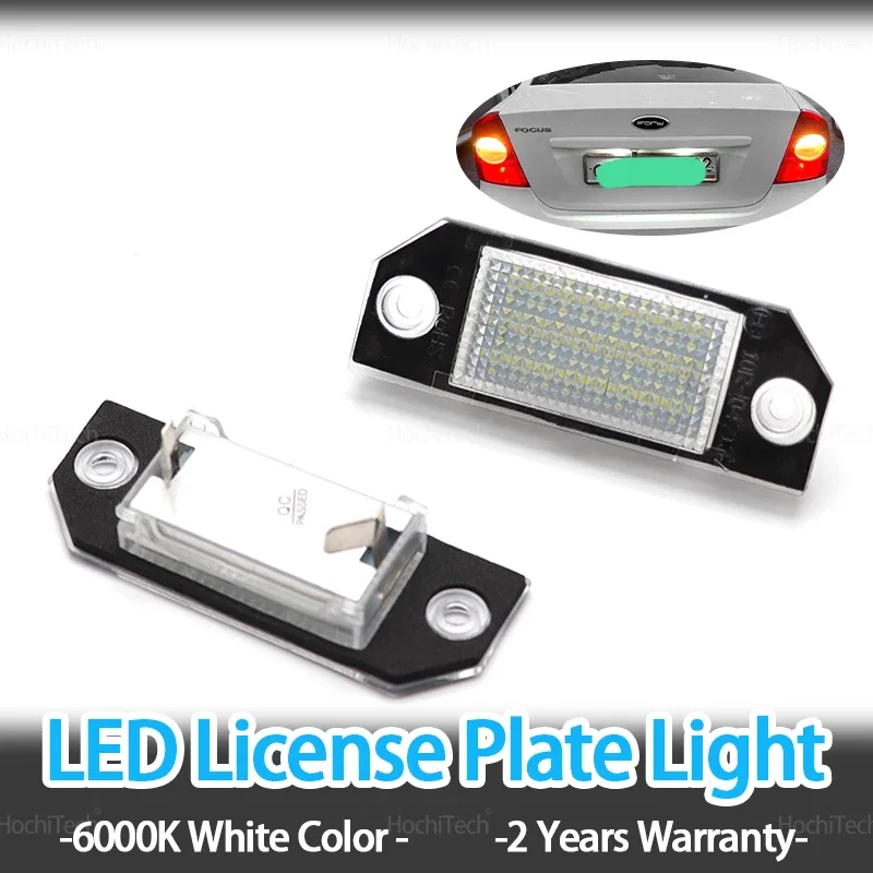 1 year warranty Durable LED White Canbus Rear License Plate Tag Lights For Ford Focus 2 MK2 2003 2004 2005 2006 2007 2008 C-MAX