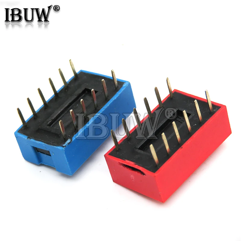 10PCS Slide Type Switch Module 1 ~ 12 Bit 2.54mm Position Way DIP Blue Pitch Toggle Switch Blue Snap Switch For PCB 8PIN 6PIN