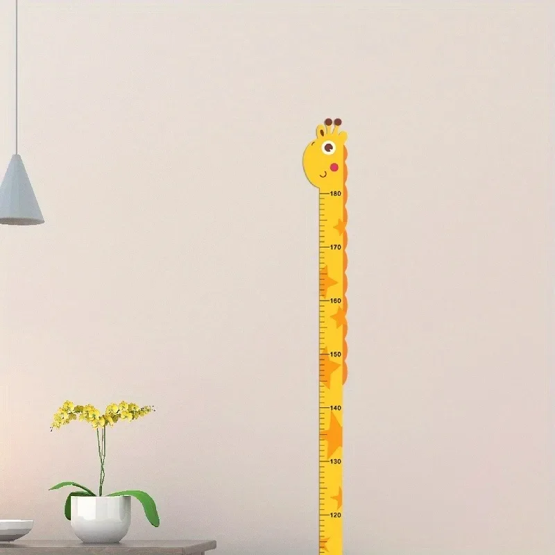 Yellow Giraffe Height Chart Sticker Adorable Wall Sticker Decor for Home Bedroom Classroom Perfect for Kids Room Decoration