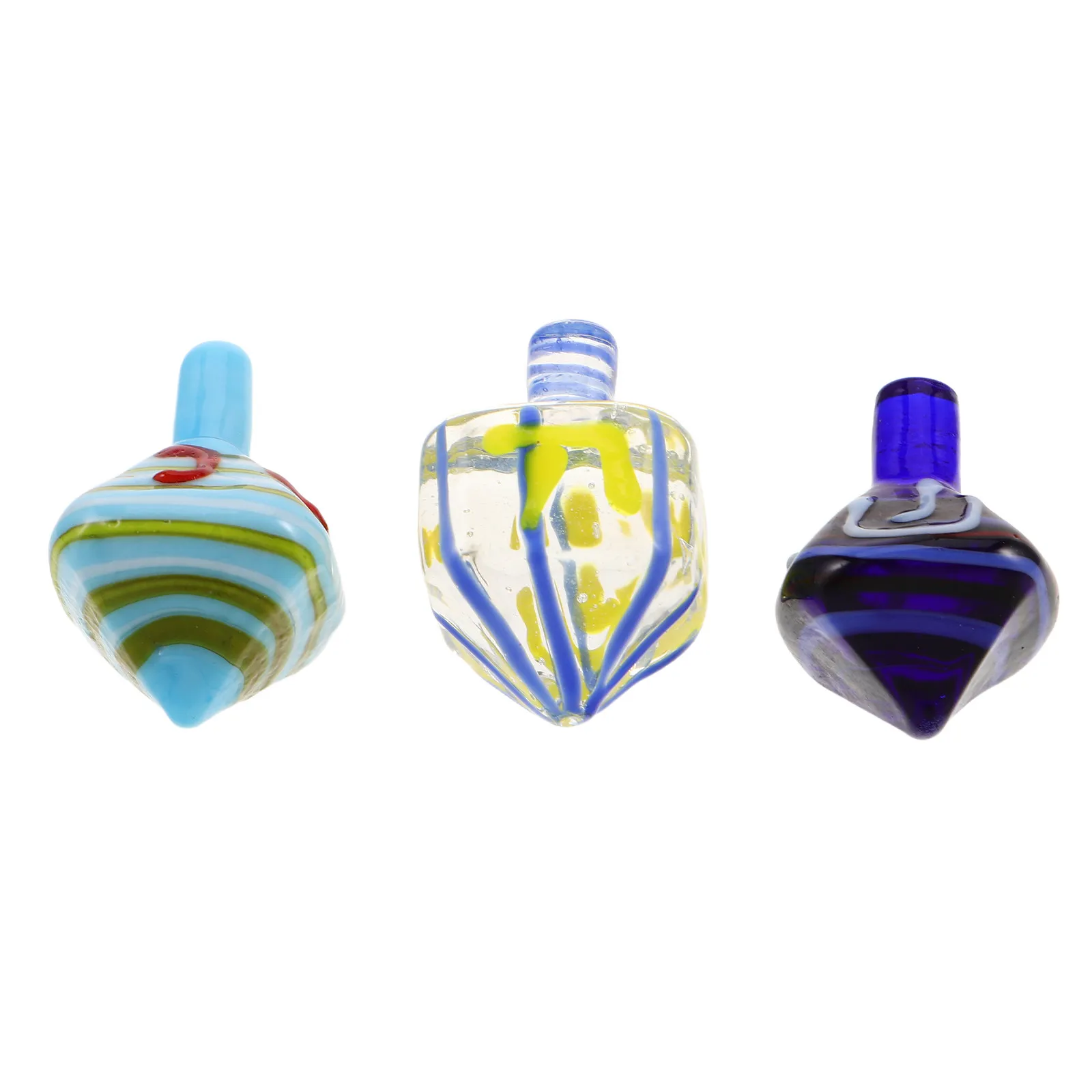 3pcs Handmade Glass Dreidel Hanukkah Elegant Judaica Classic Dreidel Game Jewish Tradition Gift Handmade Collectibles For Home