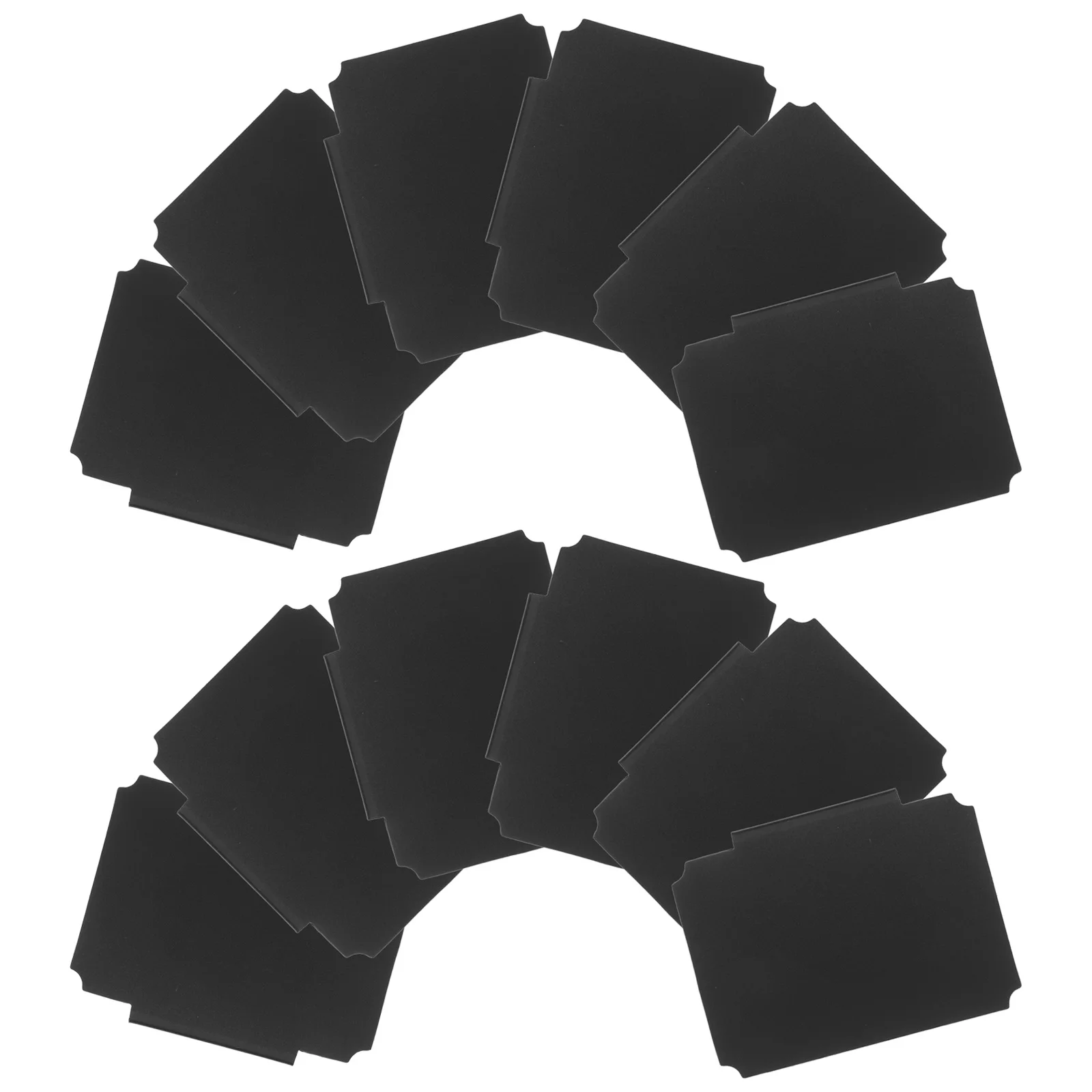 12 قطعة من حاملات الملصقات متعددة الاستخدامات باللون الأسود غير اللامع وقابلة لإعادة الاستخدام وقابلة للمسح لأرفف حاويات سلال المؤن #4