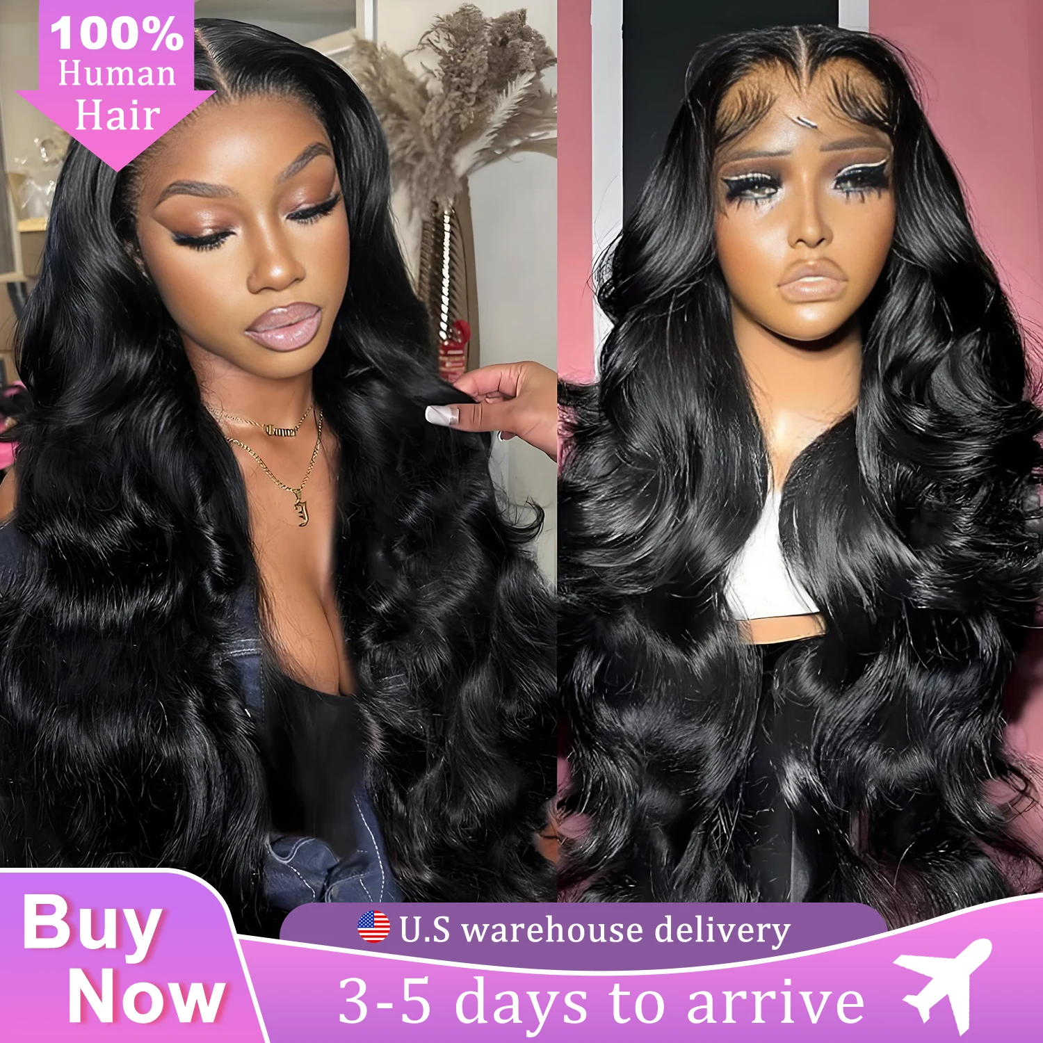 

Парик из натуральных волос 13x6 HD Body Wave с кружевной передней частью, плотность 220%, без клея, для чернокожих женщин, с предварительно выщипанными деталями Baby Hair