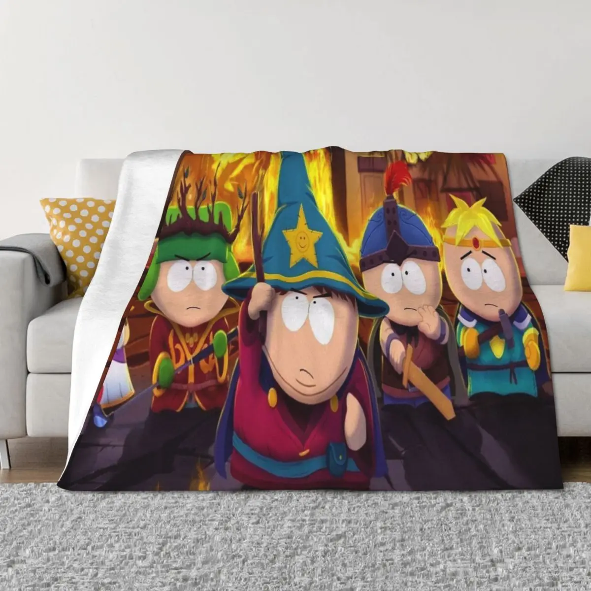 

SouthPark Wizards Throw Blanket Hair Soft Big Beautifuls Personalized Gift Blankets