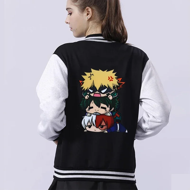 New Deku bakugou Katsuki Todoroki Shoto print sweatshirts women men casual baseball jacket Harajuku jersey coat