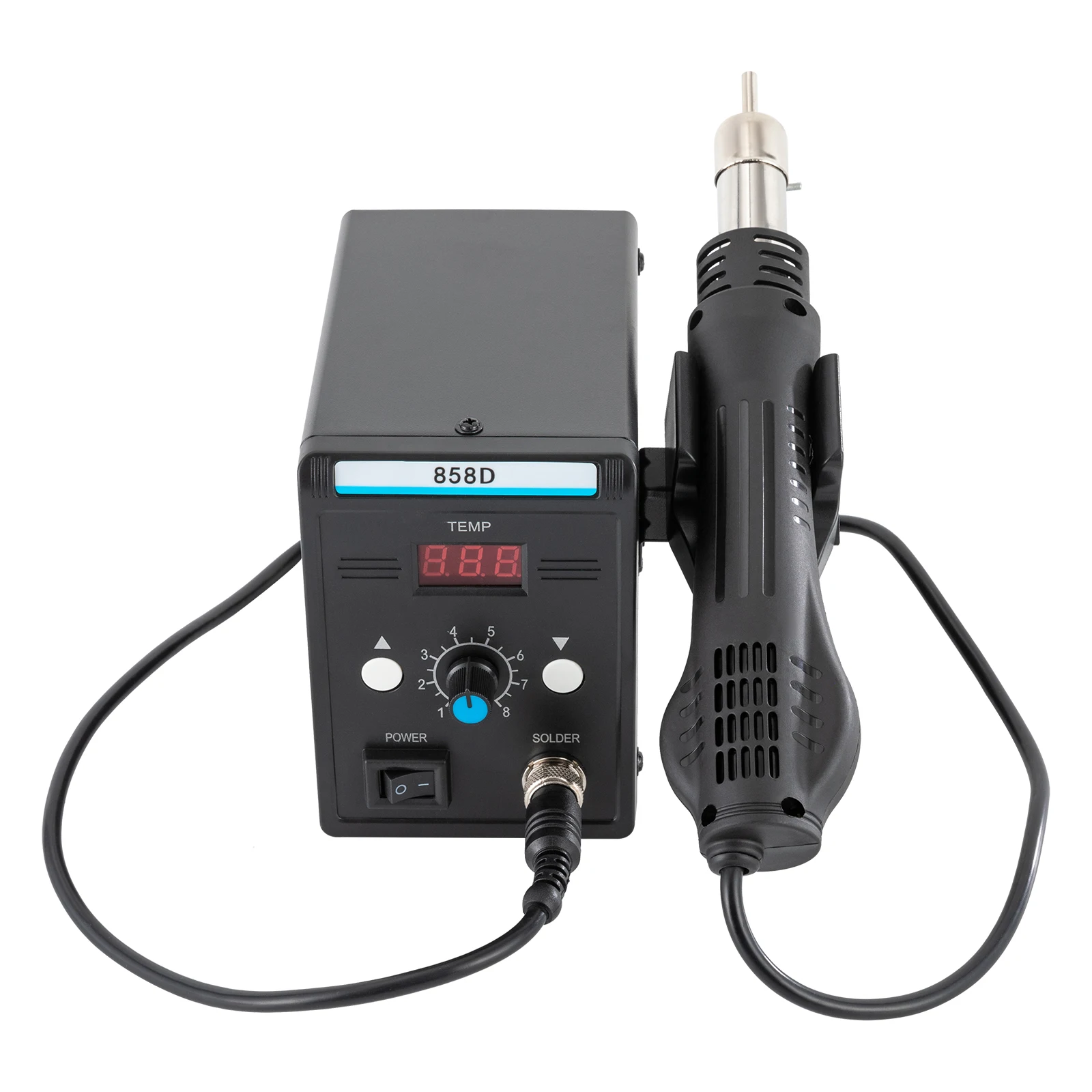 858D SMD Lötstation mit Heißluftpistolen-Set 220V 700W Heißluftpistole Löt- und Reparaturstation Schweißwerkzeug zum Löten